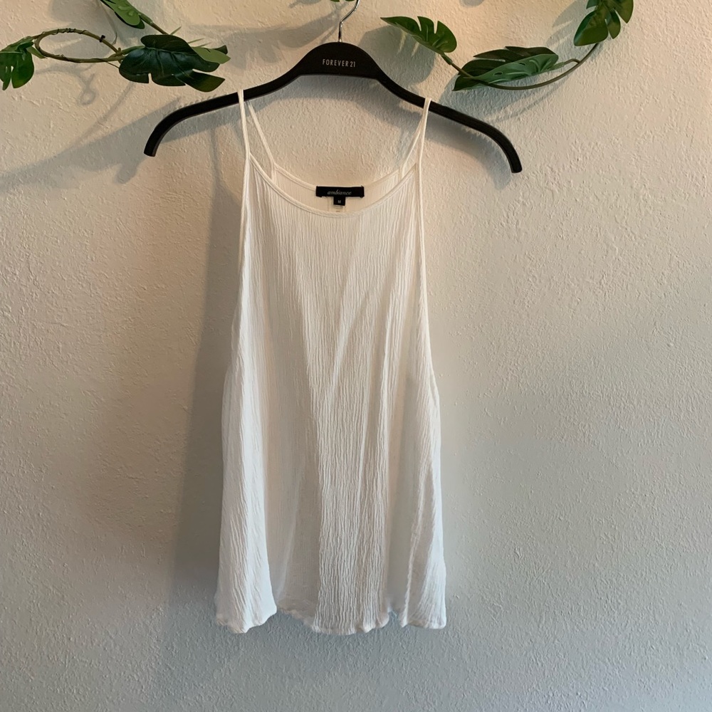 Crinkle white tank